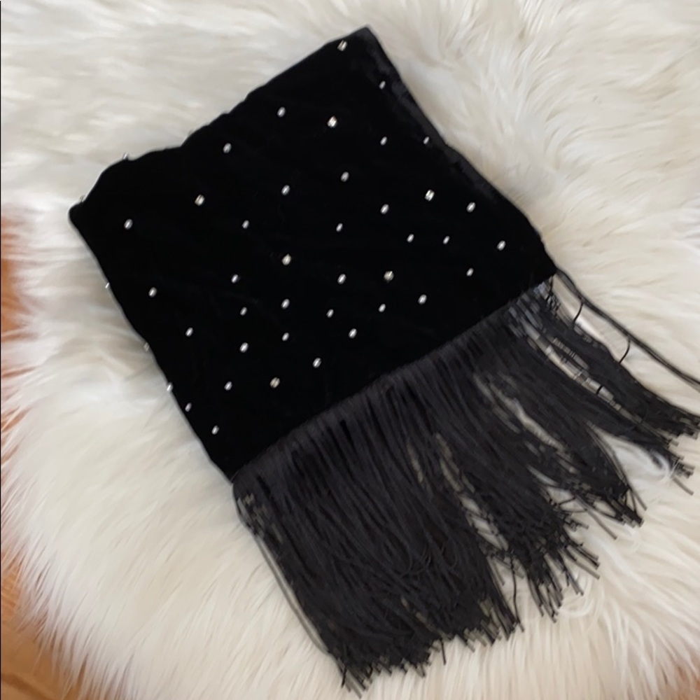 INC Embellished Velvet Wrap with Fringe - Picture 3 of 15